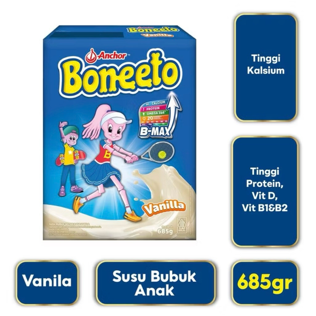 Jual BONEETO Vanilla Coklat 685gr | ANCHOR BONETO 685gr| Susu Bubuk ...