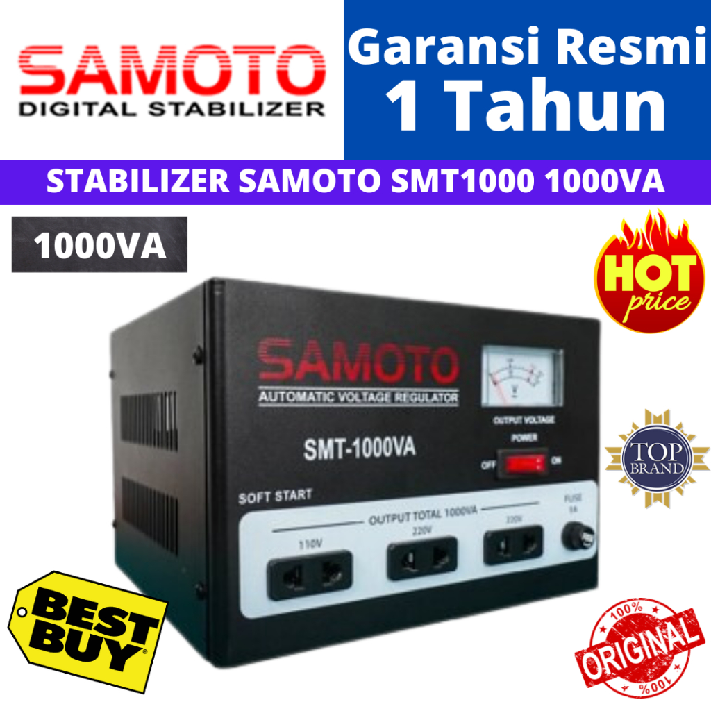 Jual STABILIZER SAMOTO SMT1000 1000VA | Shopee Indonesia