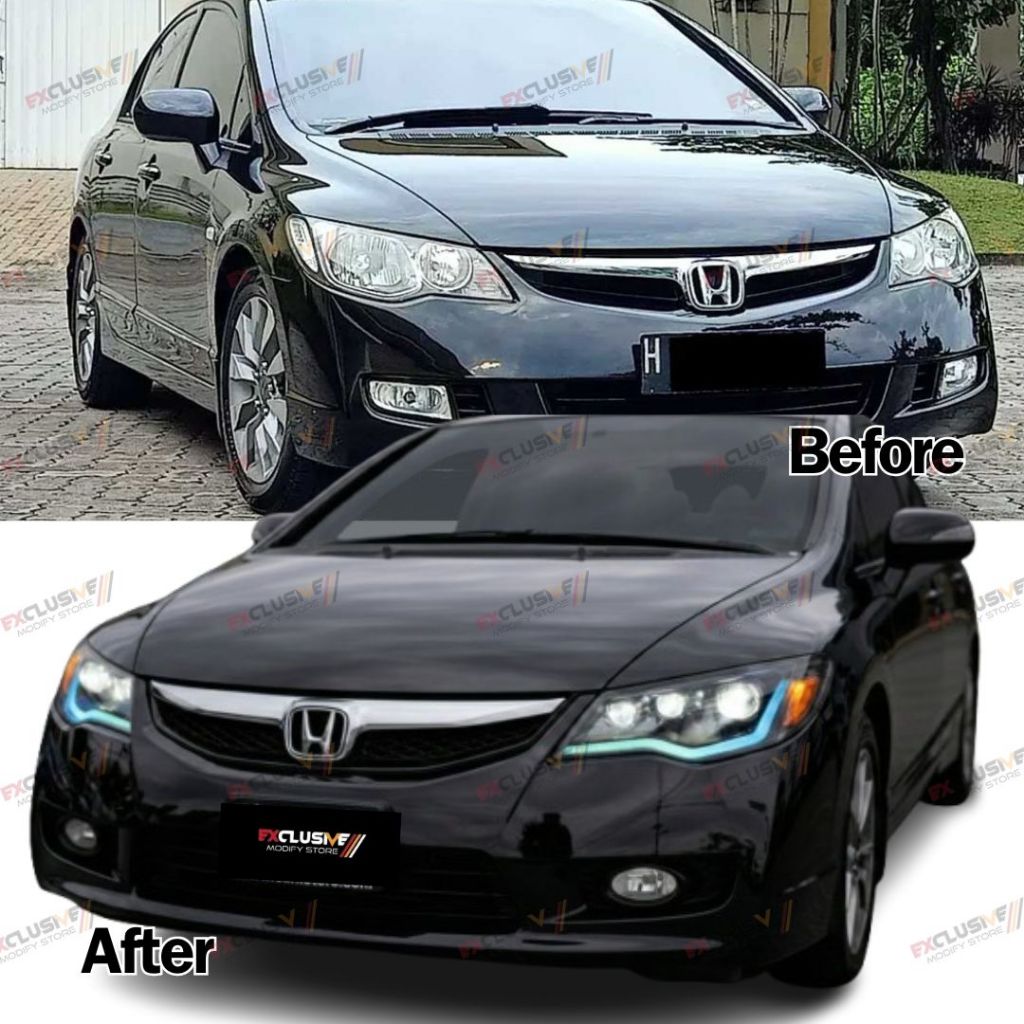 Jual HONDA CIVIC FD FD1 FD2 (2006 - 2012) UPGRADE HEADLAMP JDM TYPE R ...