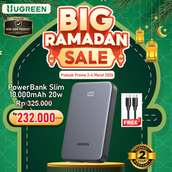 UGREEN PowerBank Slim 10.000mAh PD Type C Fast Charging 20w For iPhone Samsung Android
