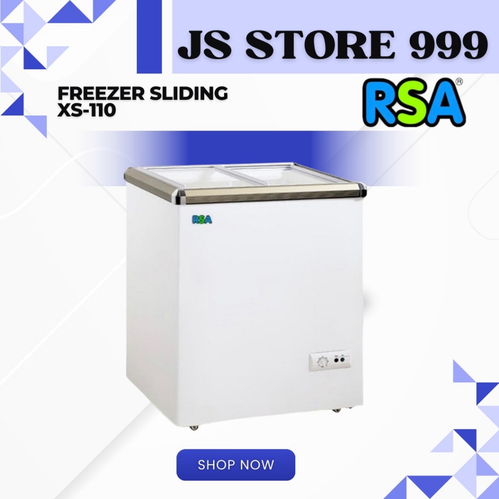 Jual CHEST FREEZER XS-110 RSA SLIDING FLAT GLASS BOX XS110 FREEZER KACA ...