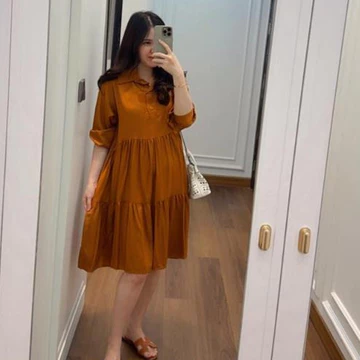 Delivia Dress Dediana Premium Busui Bumil Friendy Casual Polos Motif Wanita 5020