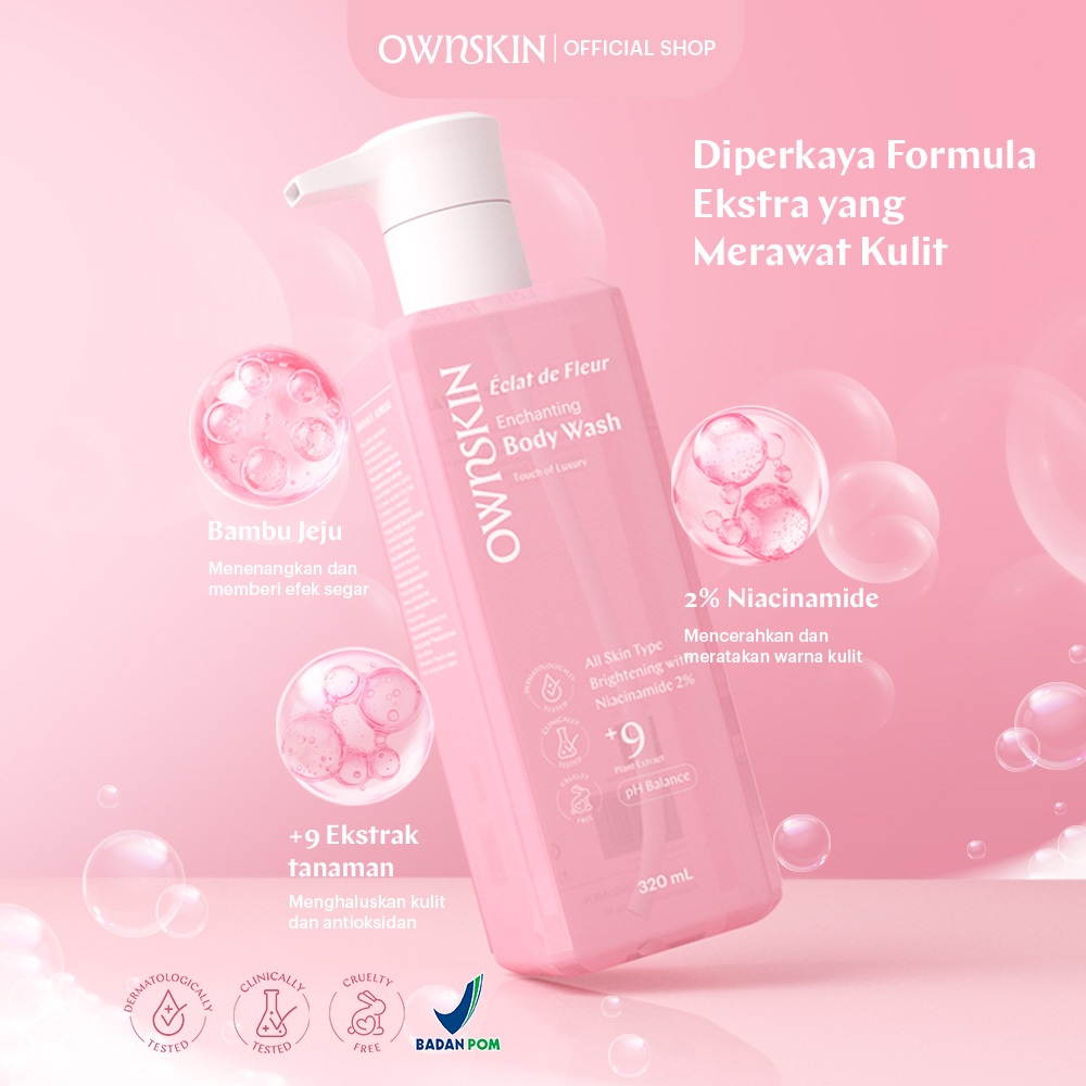 Jual OWNSKIN Eclat de Fleur Enchanting Body Wash 320 ml | Body Wash ...