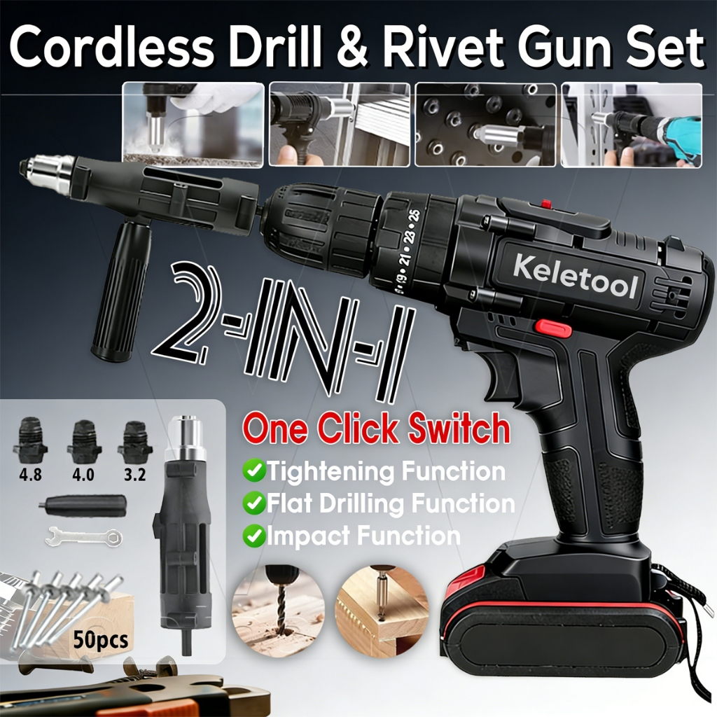 Jual 2in1 Rivet Gun Electric Riveting Electric Tang Rivet Baterai, Tang ...