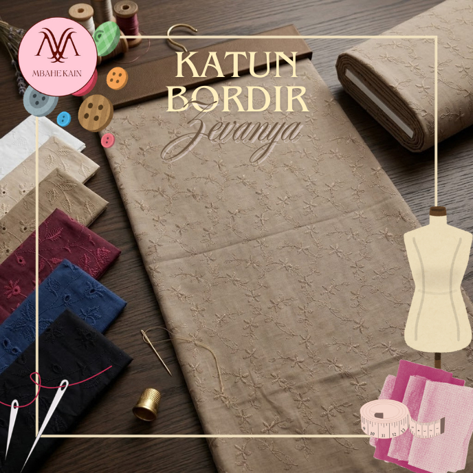 Jual Kain Katbol Katun Bordir Bolong 