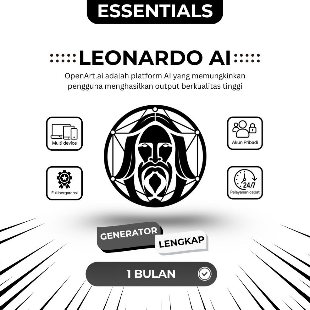LEONARDO AI - ESSENTIAL PLAN 8500 CREDIT | ALL AKSES ke kling, hailuo, sora 2, seedance, Veo | All in One