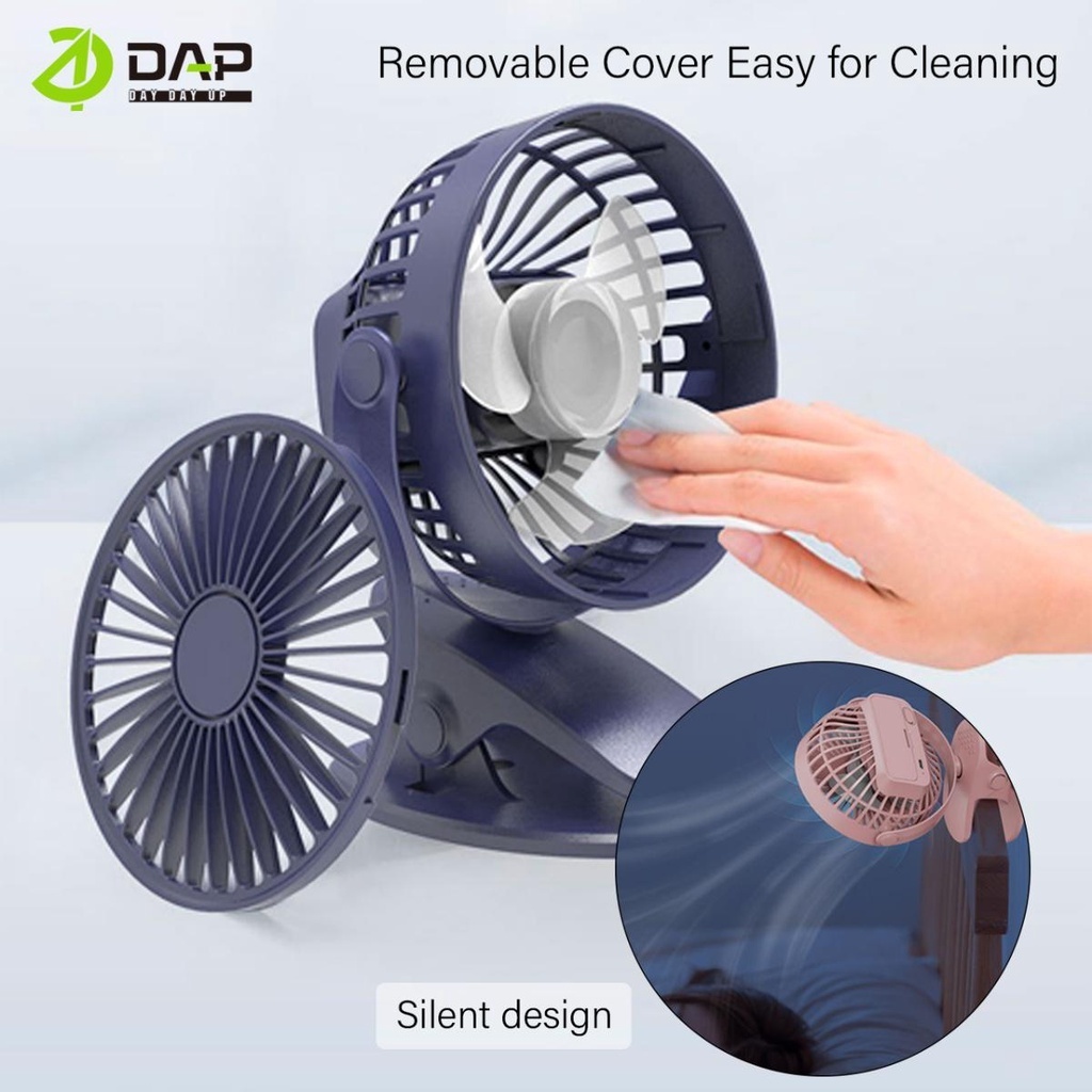 Jual DAP 2000mAh USB Clip-on Fan, Portable Clip-on Desktop Fan | Shopee ...