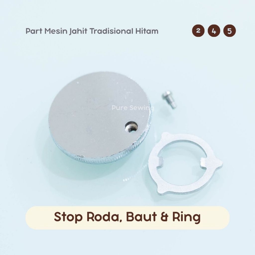 Jual P/N 2 4 5 Stop Roda Mesin Jahit Tradisional Singer Butterfly Hitam ...