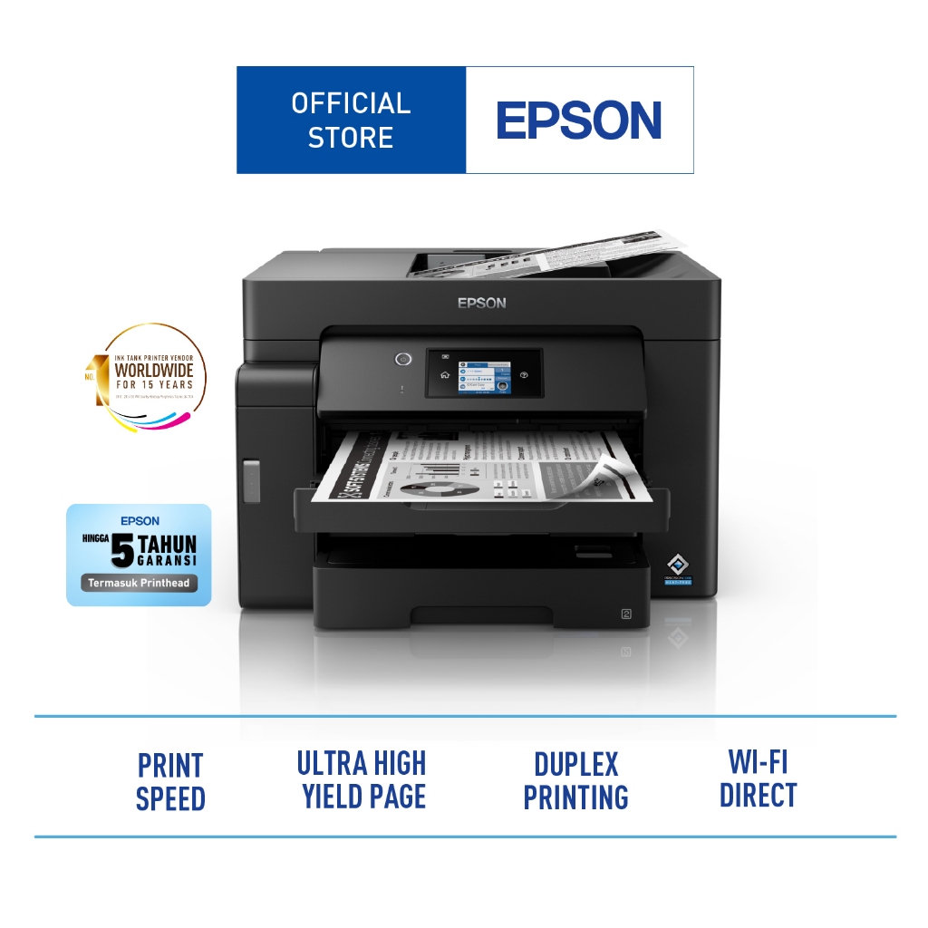Printer Epson M15140 Monochrome Multifungsi A3 WiFi Duplex - Hitam