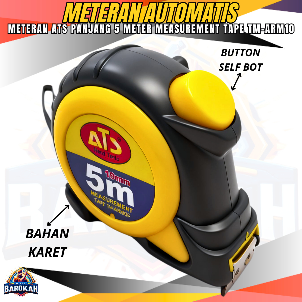 Jual METERAN AUTOMATIS ATS 5 METER AUTO LOCK / METERAN BODY KARET ...