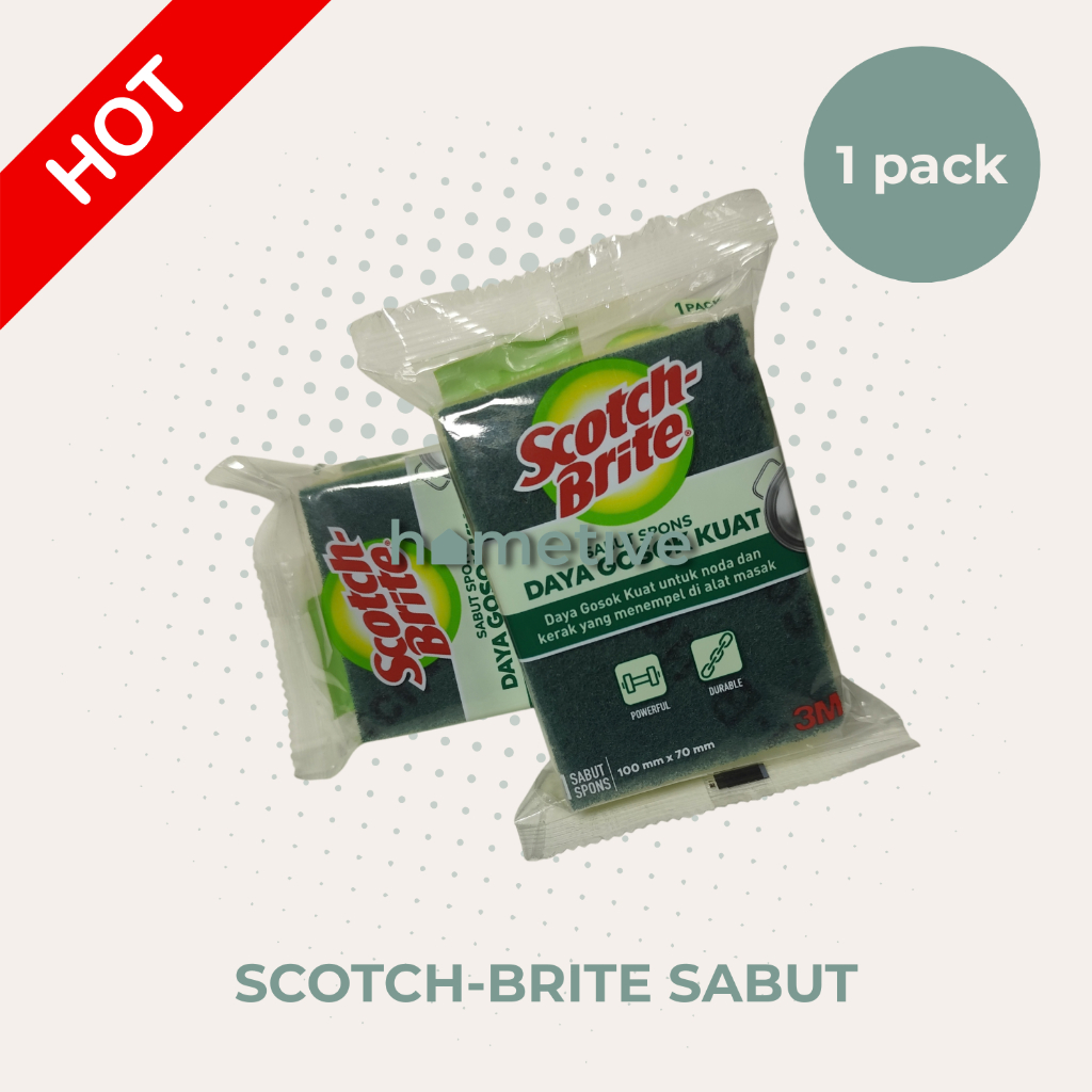 Jual SCOTCH BRITE Spons Sabut Cuci Piring Basic Sabut Hijau Tahan Lama ...
