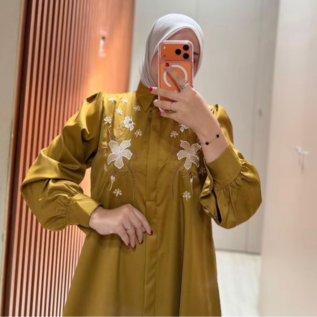 GAMIS SABILA BORDIR BUNGA BAHAN RAYON TWILL