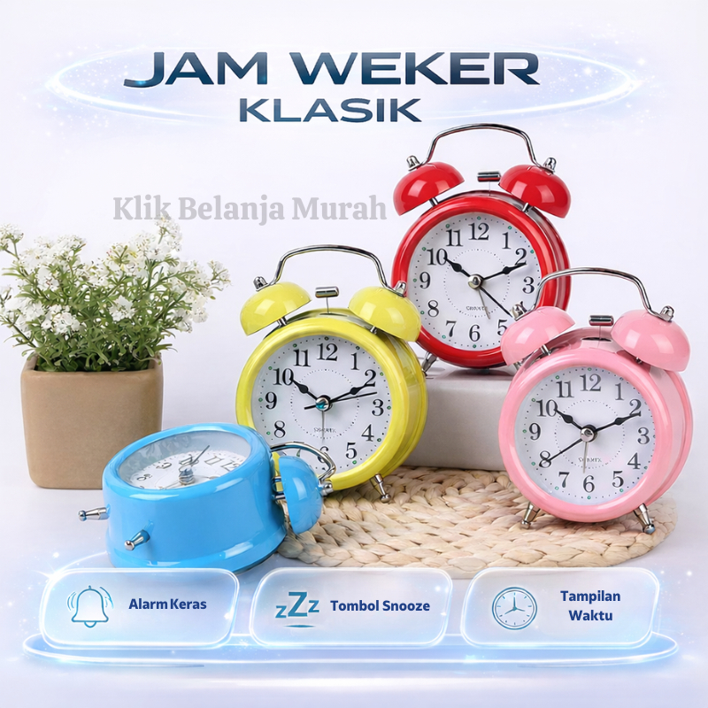 Jual Jam Weker Alarm Klasik / Jam Weker Alarm / Jam Weker Rainbow / Jam ...