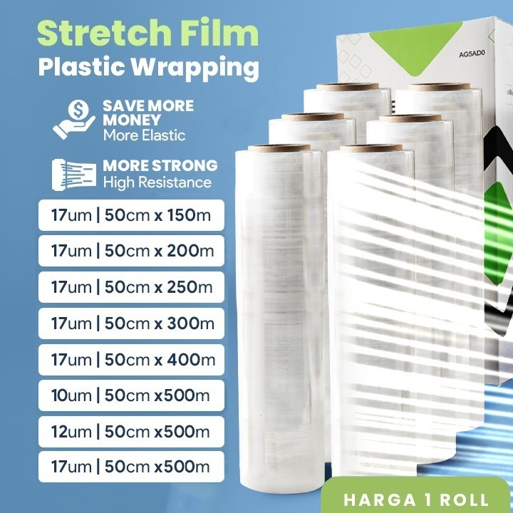Jual Plastik Wrapping Barang Besar 50cm Stretch Film Delkowrap Plastik ...
