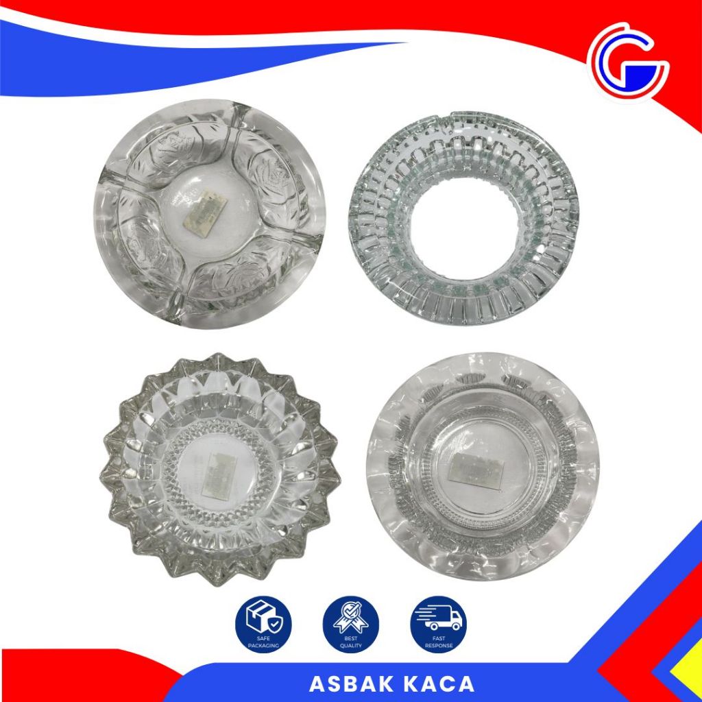 Asbak Kaca Kedaung Aesthetic Asbak  Bulat Ukuran Medium Tebal