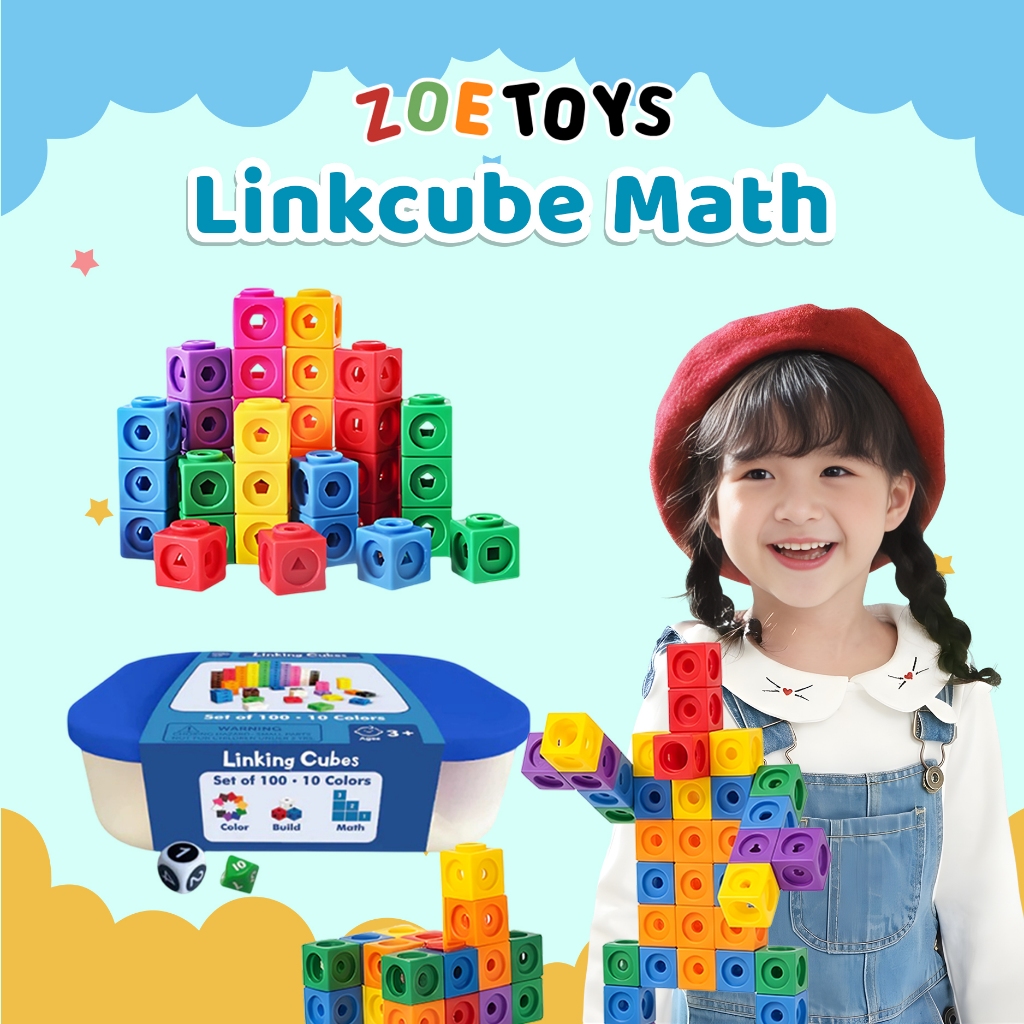 Jual Zoetoys Linkcube Math 100pcs | 2cm Linking Unit Snap Mainan Balok ...