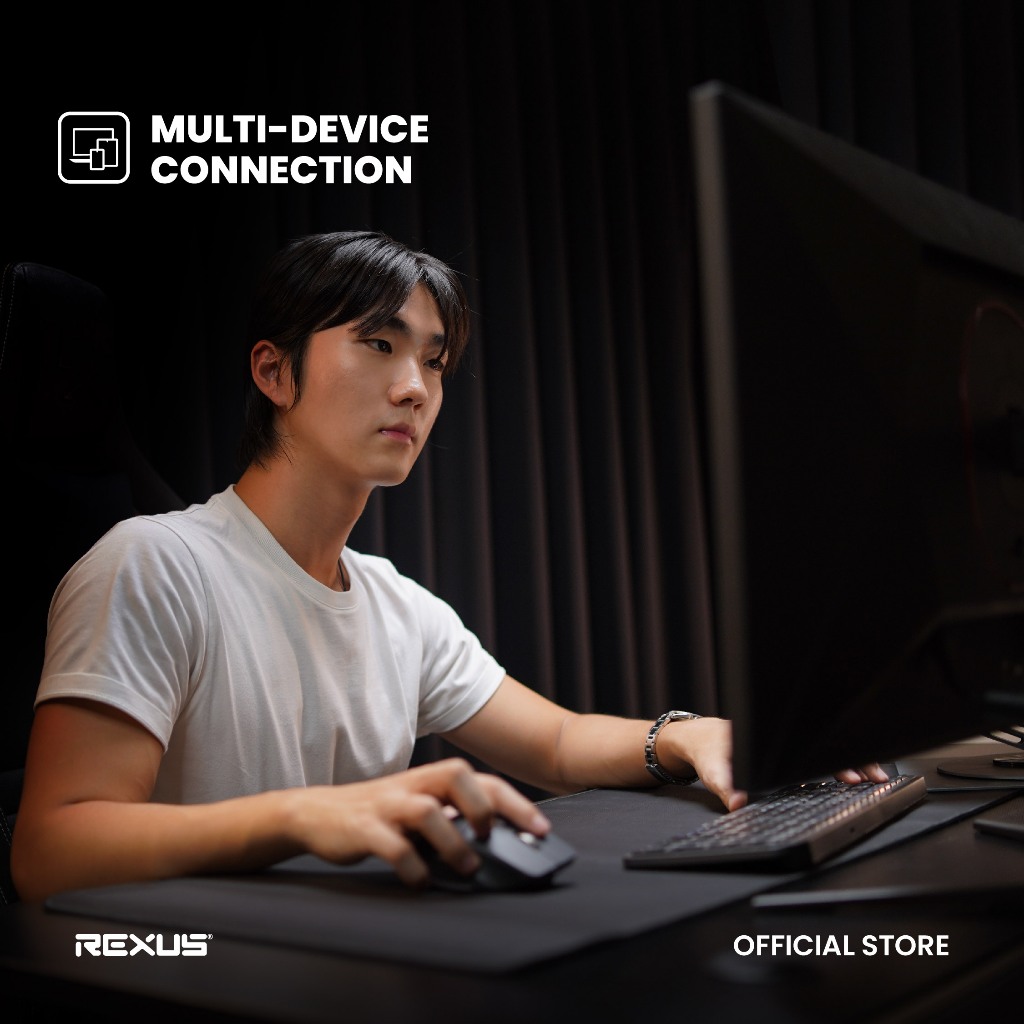 Rexus Flow QZ30 Mouse Office Wireless Ergonomic Silent Click - AeroSpin Wheel & Horizontal Scroll Mode (7)