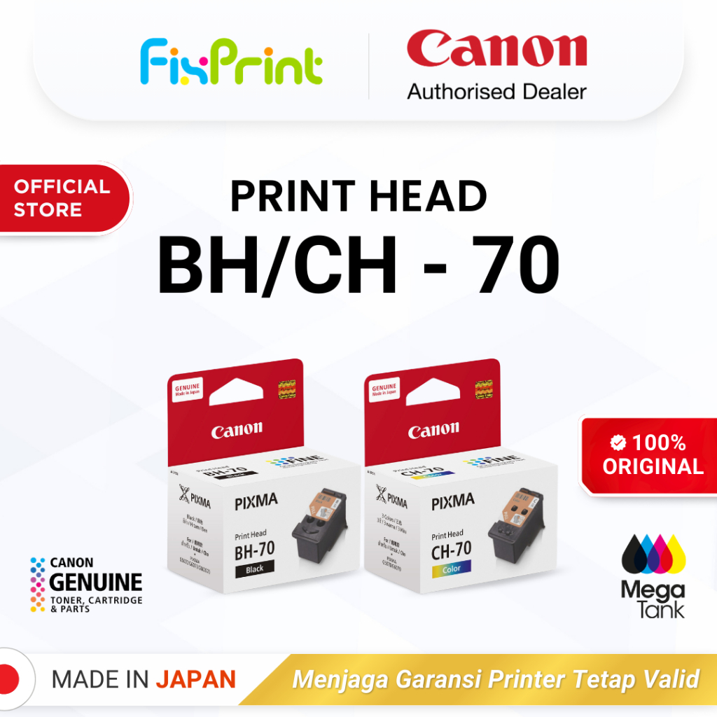 Jual FixPrint 10% ORIGINAL Print Head BH 70 CH 70 - Printer G1730 G2730 ...