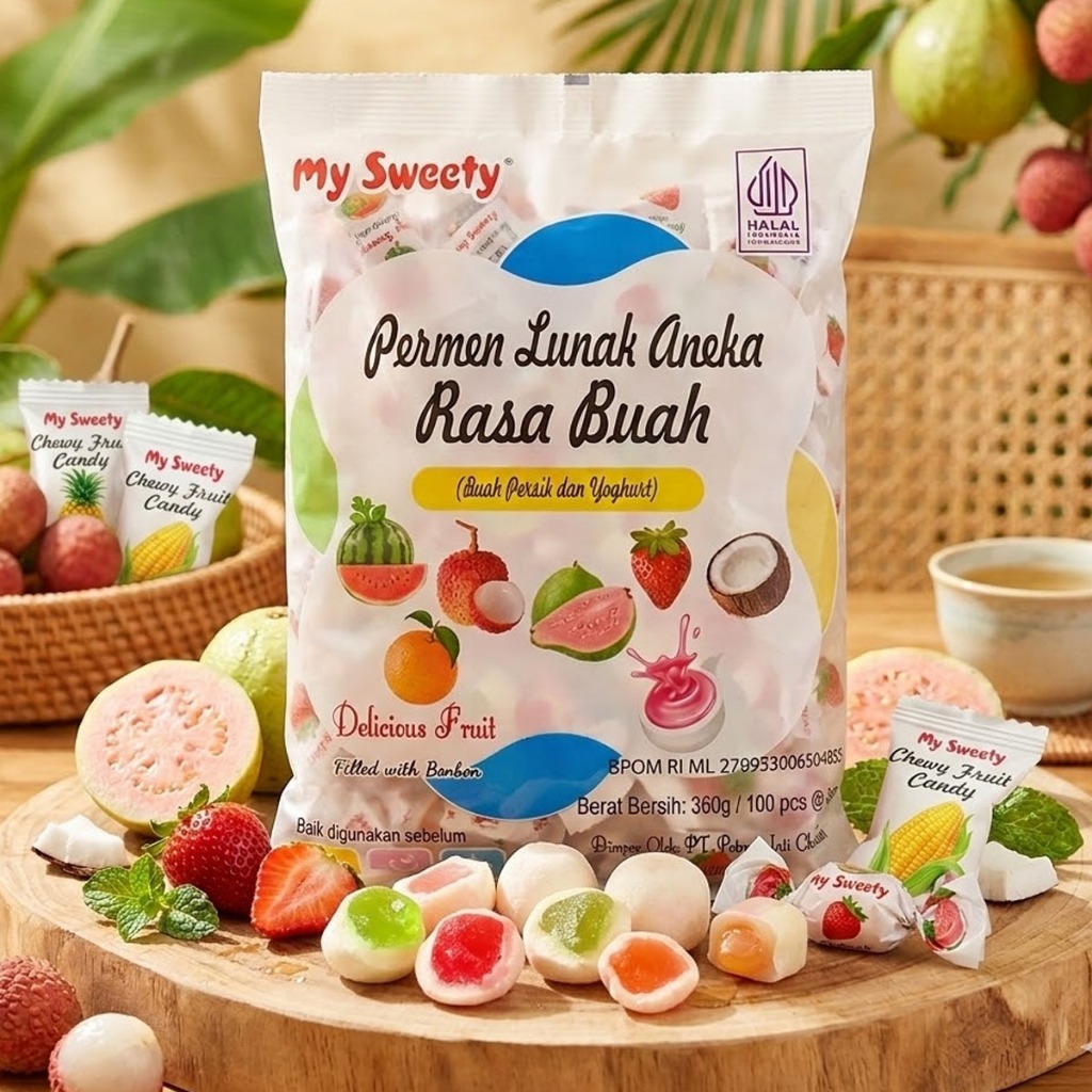 Jual My Sweety Permen Lunak Aneka Rasa Buah Campur Susu Yogurt Halal ...