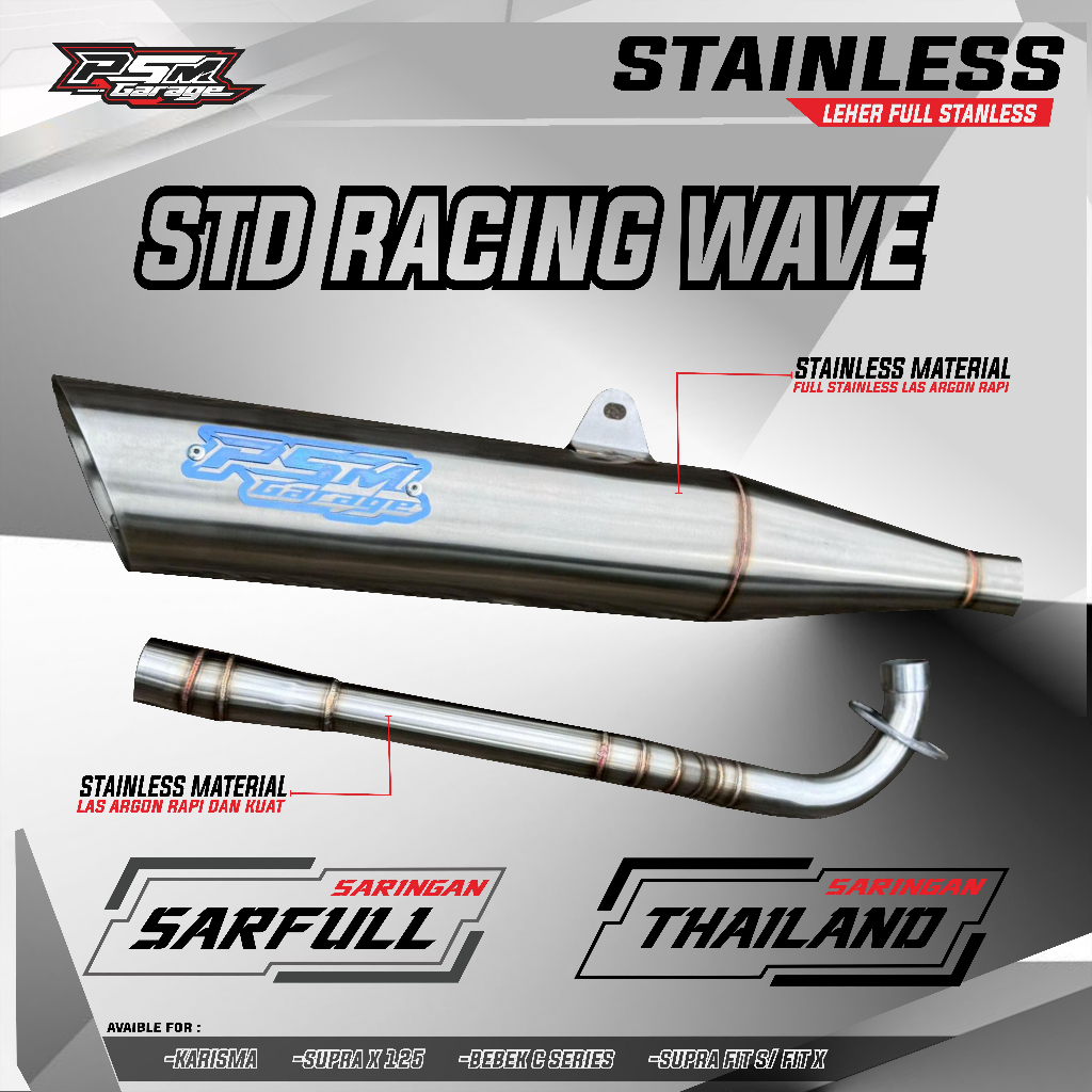 Jual KNALPOT STD RACING WAVE125 SUPRA 125 KHARISMA 125 KIRANA SUPRA FIT ...