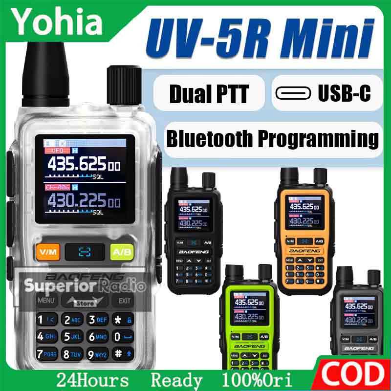 Jual Baofeng HT UV5R Mini Walkie Talkie Transparan One Key Frequency AM ...
