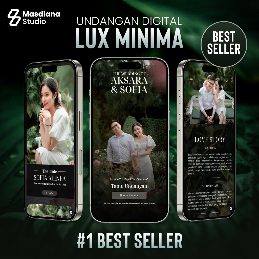 Undangan Digital Pernikahan Mewah - Undangan Website - Undangan Online Minimalis Lux Minima