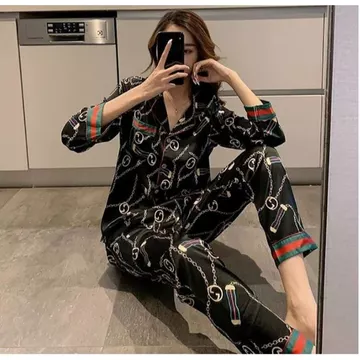 LL3 Setelan Baju Tidur Piyama Wanita Dewasa Satin Premium Lengan Panjang Celana Panjang