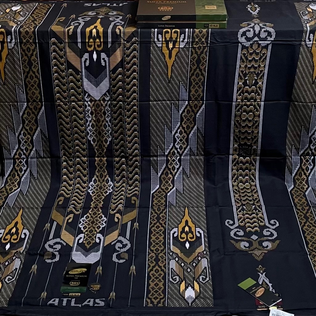 Sarung Atlas Super Premium 925 Gold Motif A9-MJA Full Songket Terbaru Supported By BHS