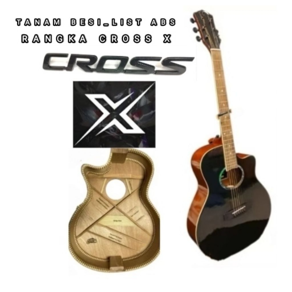 Jual GITAR AKUSTIK CROSS X LIST ABS _ SENAR STRING TANAM BESI DOUBLE ...