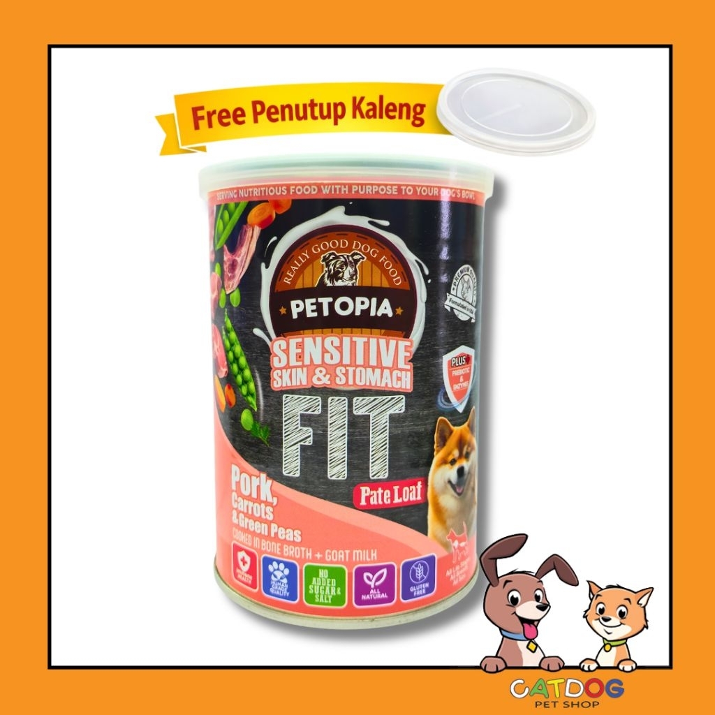 Jual Can Petopia Pate Fit Sensitive Skin & Stomach Pork, Carrot & Green ...