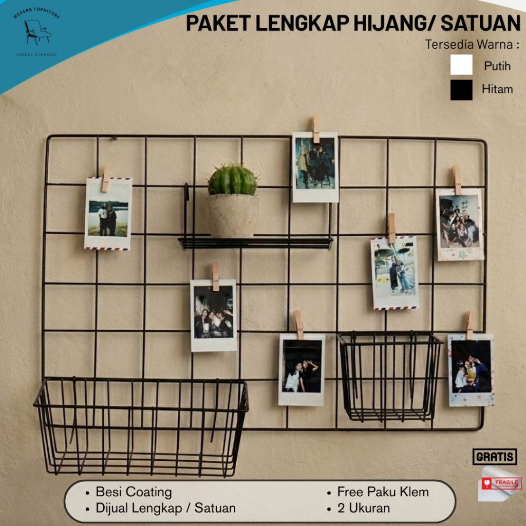 Jual Paket Lengkap Hijang 52x35cm | 65x45cm hiasan dinding besi panjang ...