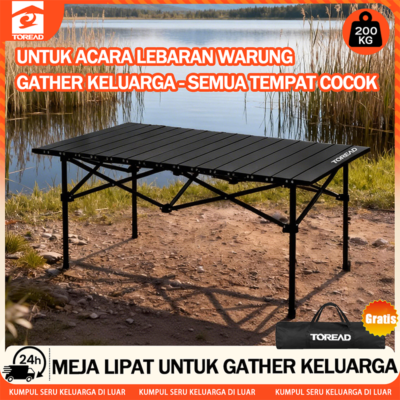 Jual TOREAD Meja lipat keluarga Meja lipat mudah rakit tahan air Kumpul ...