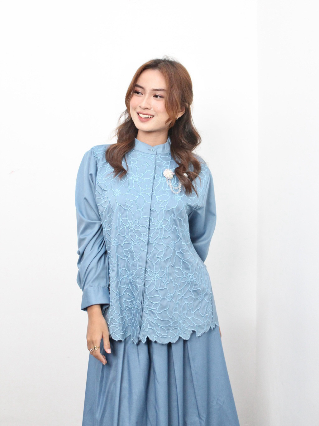 Jual Elnisha Boutique - One Set Luna Busana Wanita Katun Bordir Motif ...
