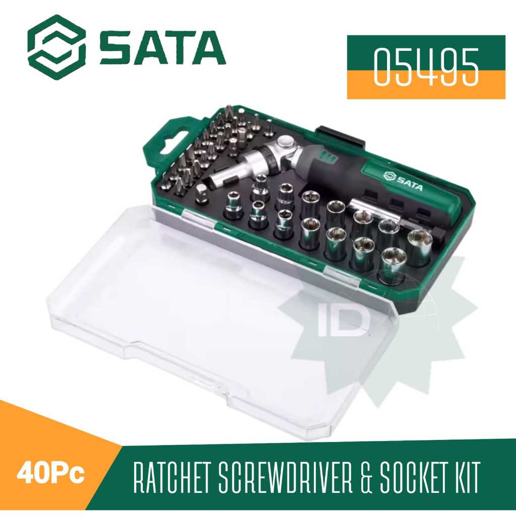 Jual SATA 05495 Obeng Ratchet & Socket Kit Set 40 Pcs Sata Tools ...