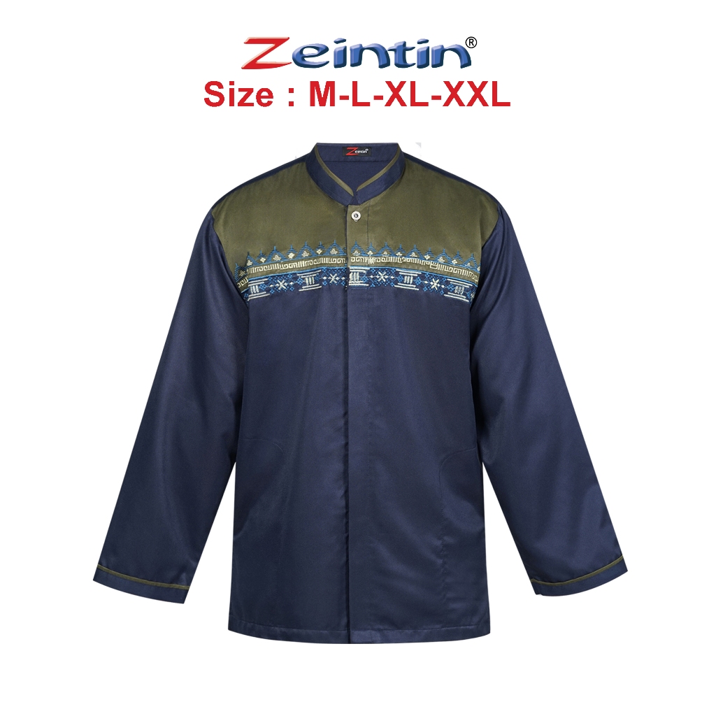Zeintin - Baju Koko Pria Lengan Panjang Fashion Muslim Bahan Katun Kurta Pakista - foto 5