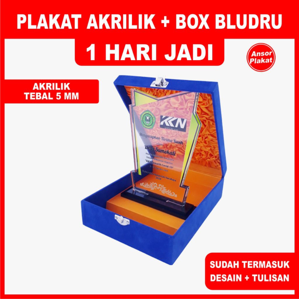 Jual PLAKAT VANDEL AKRILIK TEBAL 5 MM PLUS BOX BLUDRU | Shopee Indonesia