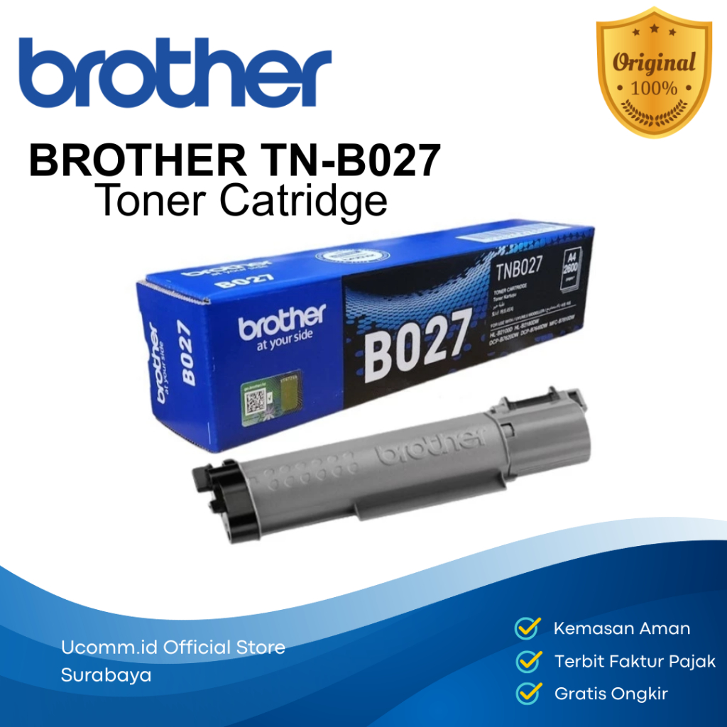 Jual Brother TN-B027 Black Toner 2,600 Pages Yield For MFC-B7810DW, DCP ...