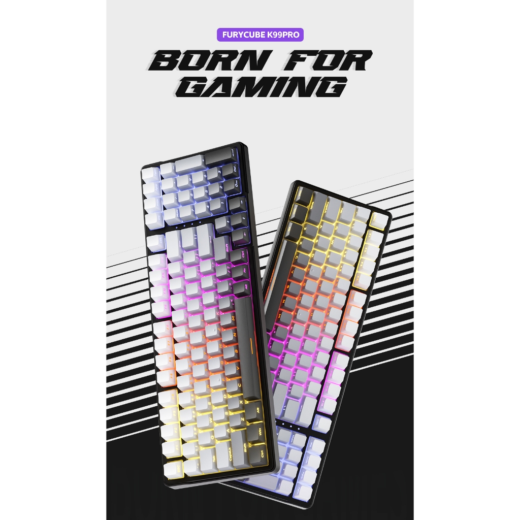 Jual Furycube K99 PRO Gradient Mechanical Keyboard Wireless North ...