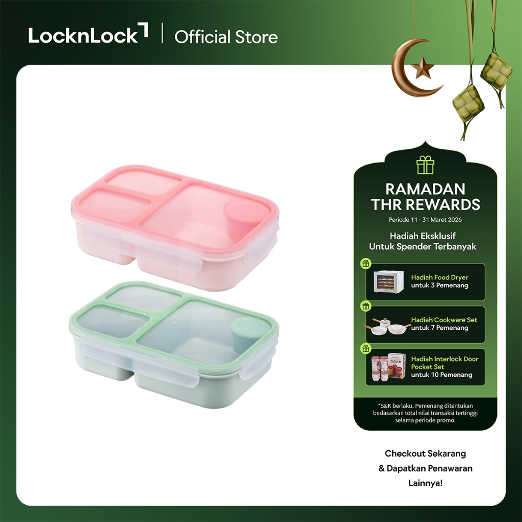 Jual LocknLock Lunch Box To-Go 3 Compartment Kotak Makan 980ml - HPL781 ...