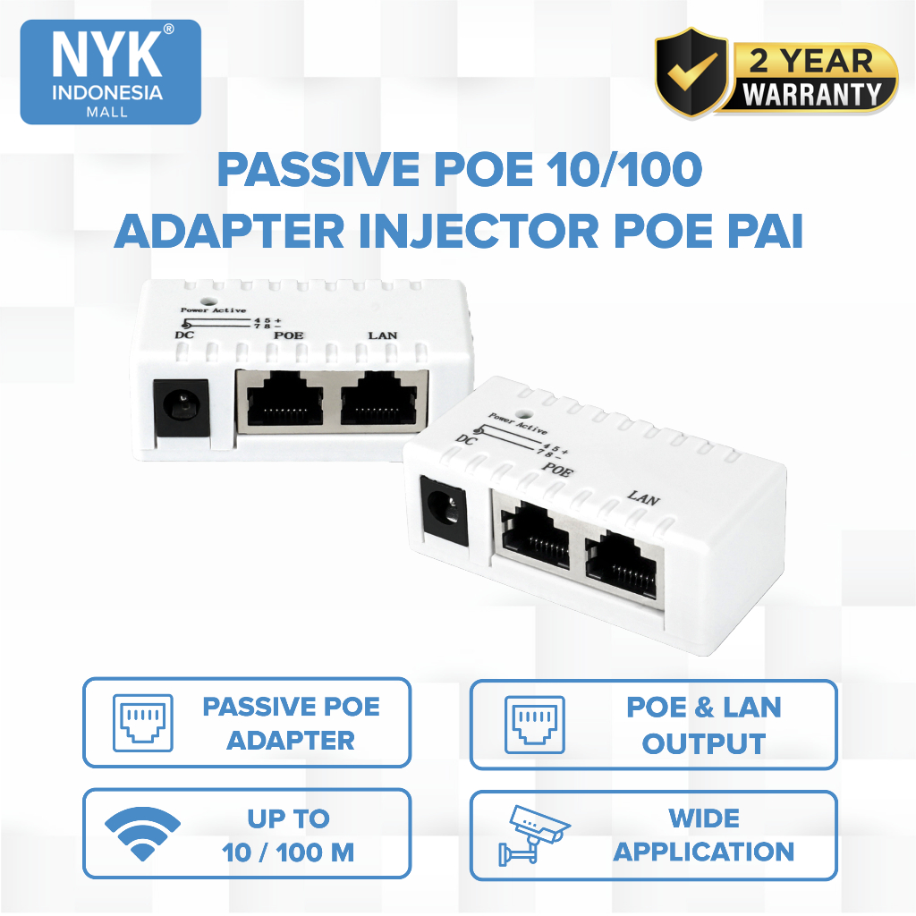 Jual NYK Passive POE 10/100 Adapter Injector COD | Shopee Indonesia