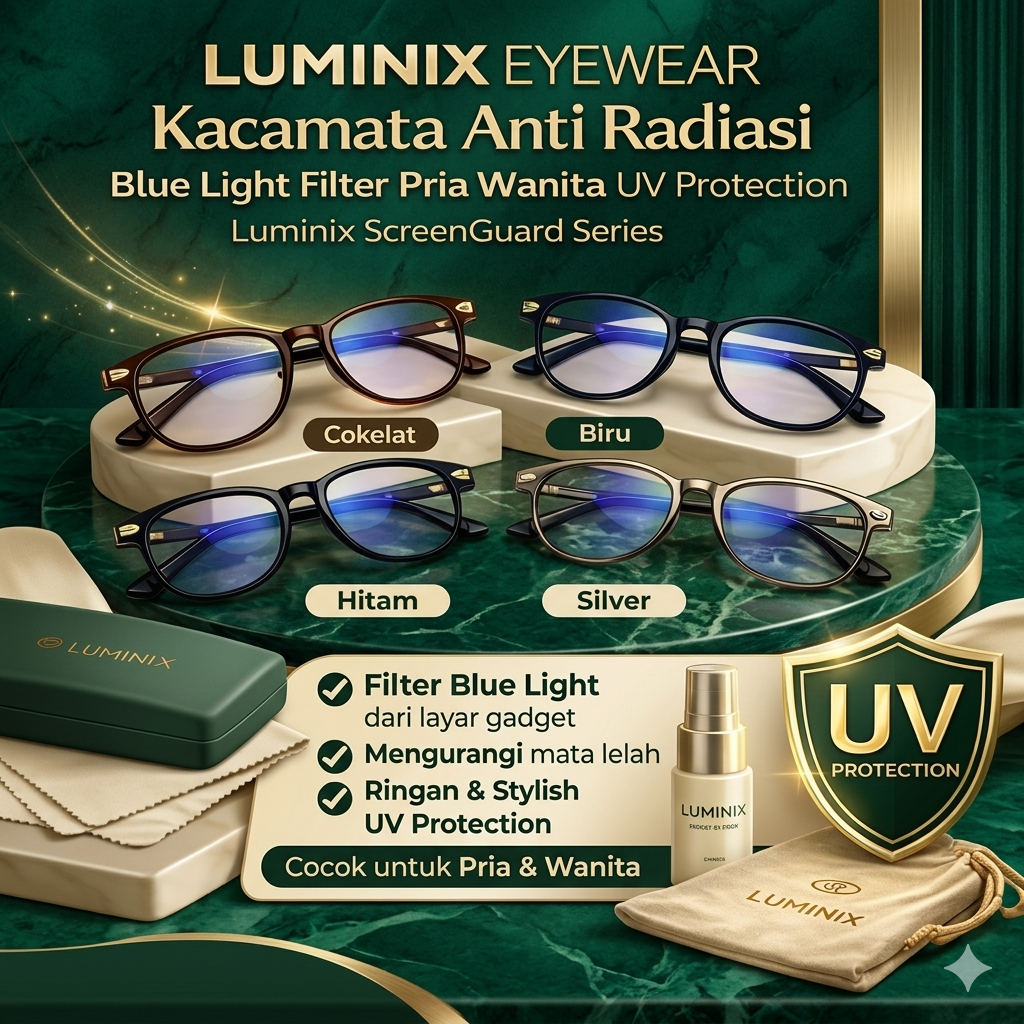 Jual LUMINIX Eyewear Kacamata Anti Radiasi Blue Light Filter Pria ...