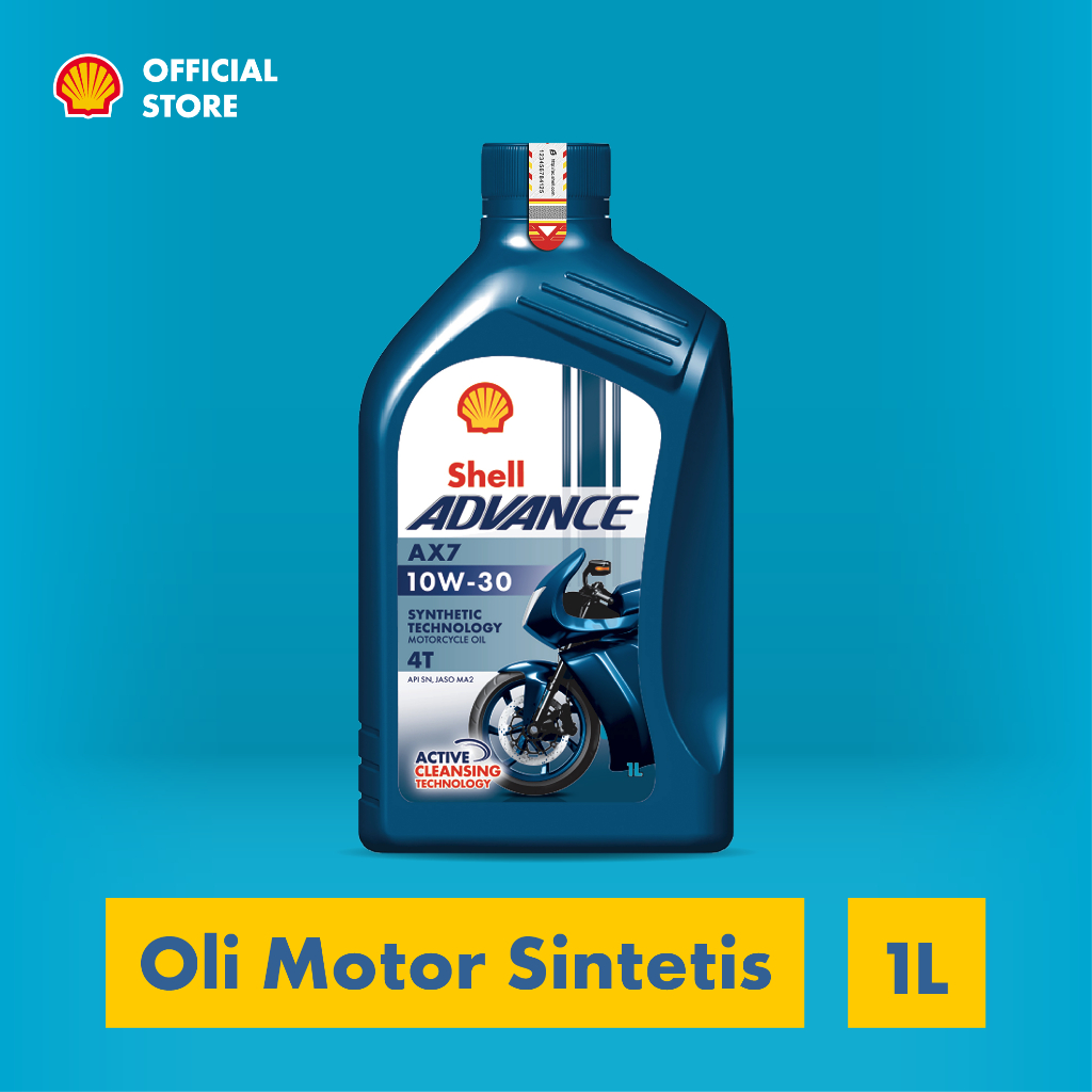 Jual Oli Motor Shell Advance AX7 4T 10W-30 (1L) -Synthetic Pelumas ...
