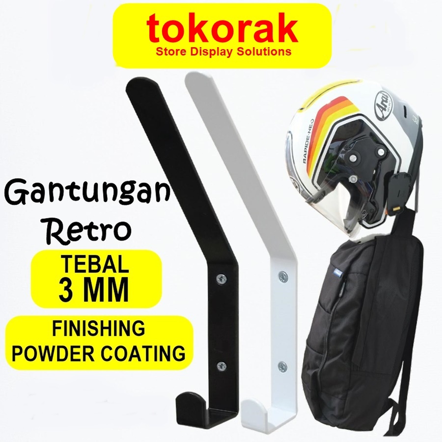 Jual GANTUNGAN HELM DINDING DISPLAY HELEM RETRO - HOOK BAJU - CANTOLAN ...