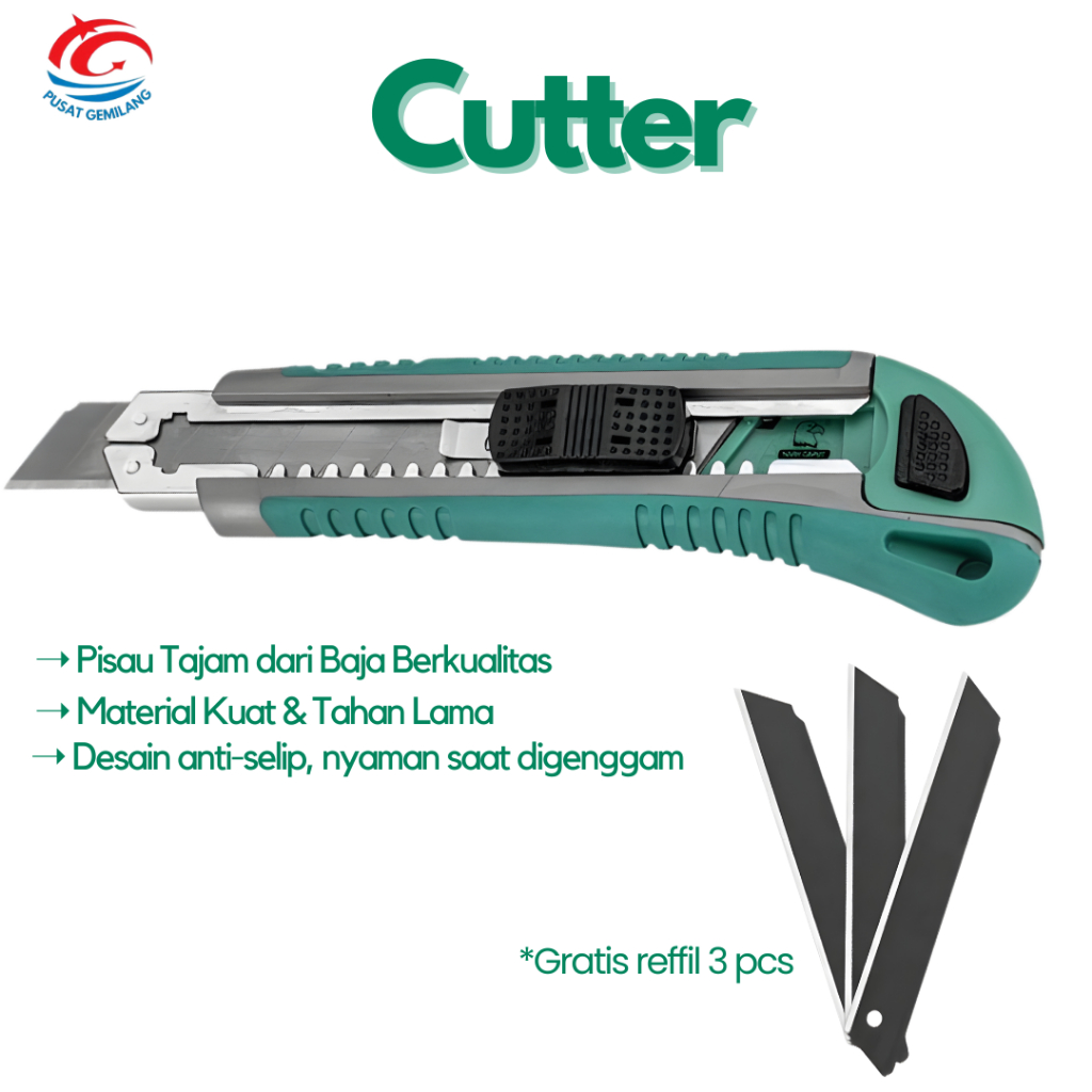 Jual [BEST BUNDLING] Cutter + Refill Serbaguna Multifungsi Super Tajam ...