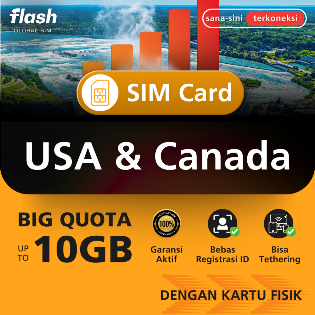 Jual Flash SIM Card USA & Canada Big Quota (Simcard America & Kanada ...