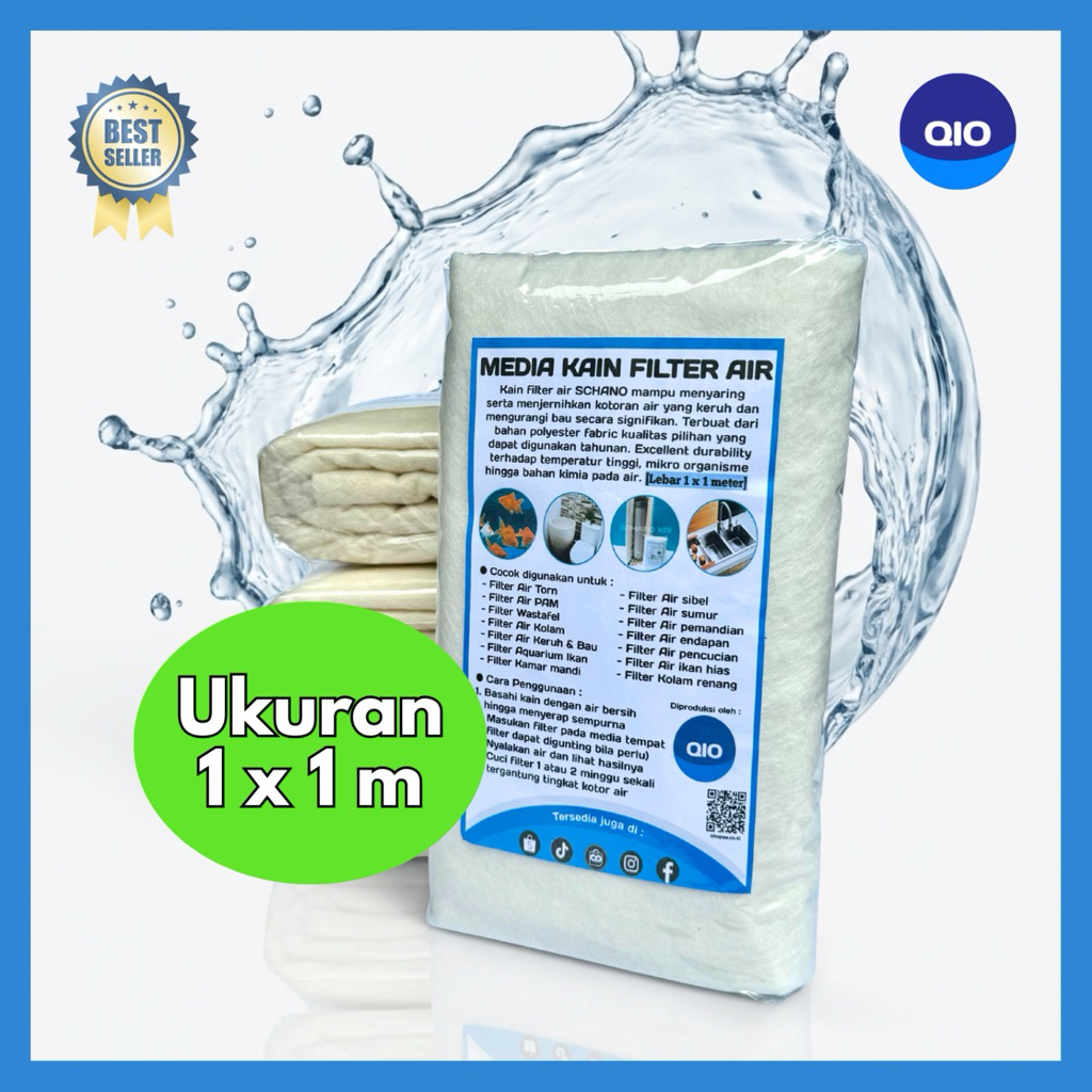 Jual [1 x 1 m] MEDIA KAIN FILTER AIR SCHANO KOI, PENYARING KOTORAN AIR ...