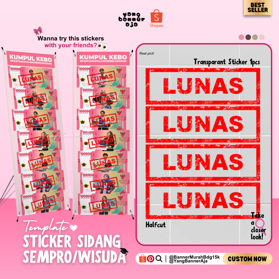 Jual [SEHARI JADI] Sticker Untuk Banner Wisuda Ke-Lulus An Sticker ...