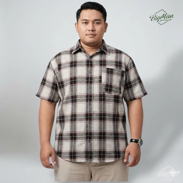 ​Kemeja Flanel Pria Jumbo 2XL 9XL Big Size Kotak Premium Kemeja Flanel Lengan Panjang Ukuran