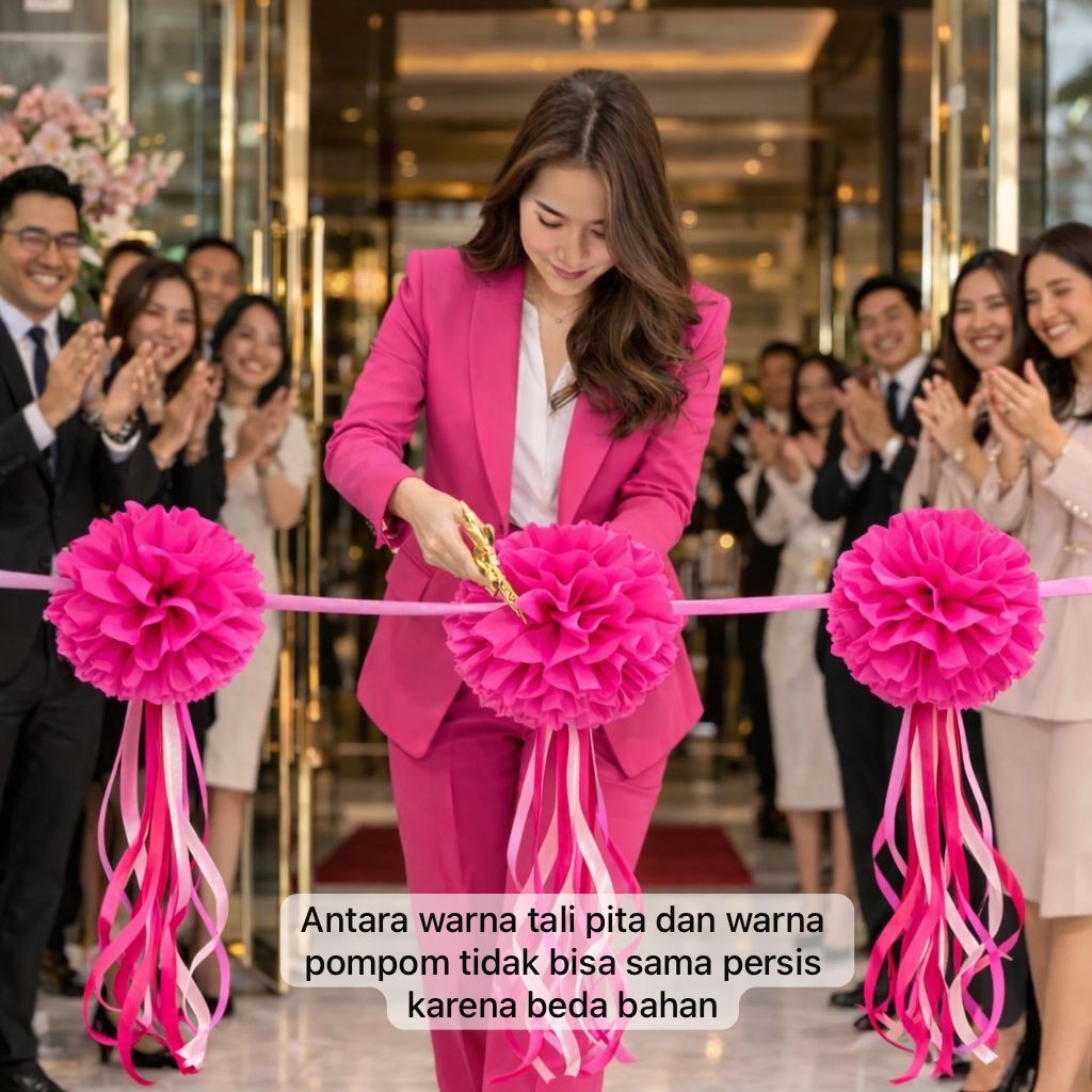 Jual Pita peresmian gunting pita opening pita satin Tille merah set ...