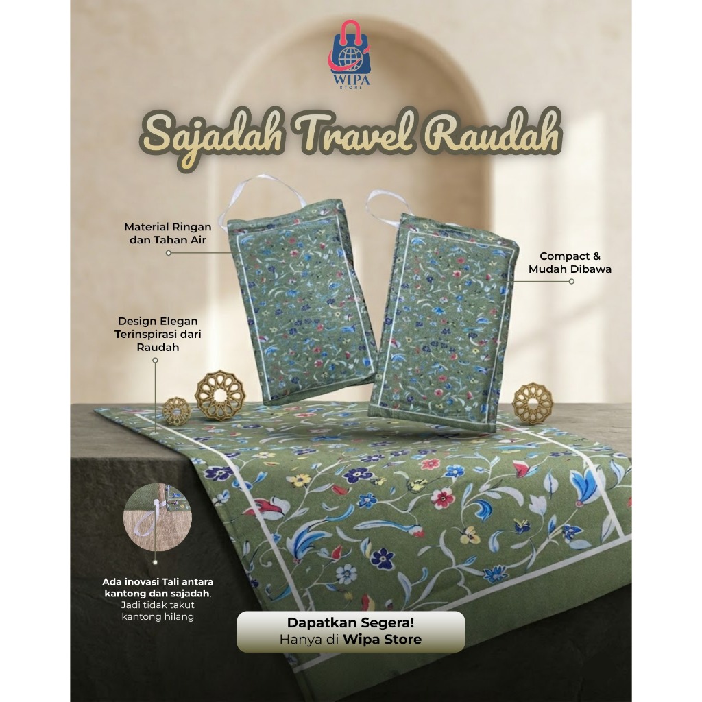 Jual Sajadah Travel Motif Raudah Elegan, Ringan, dan Anti Air | Shopee ...